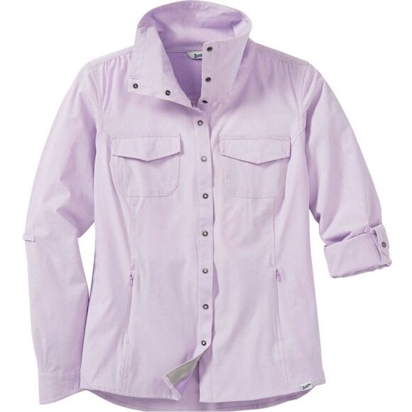 Duluth Trading Co Lilac Purple Sol Survivor Sun Protection Button Down Shirt - Picture 2 of 16